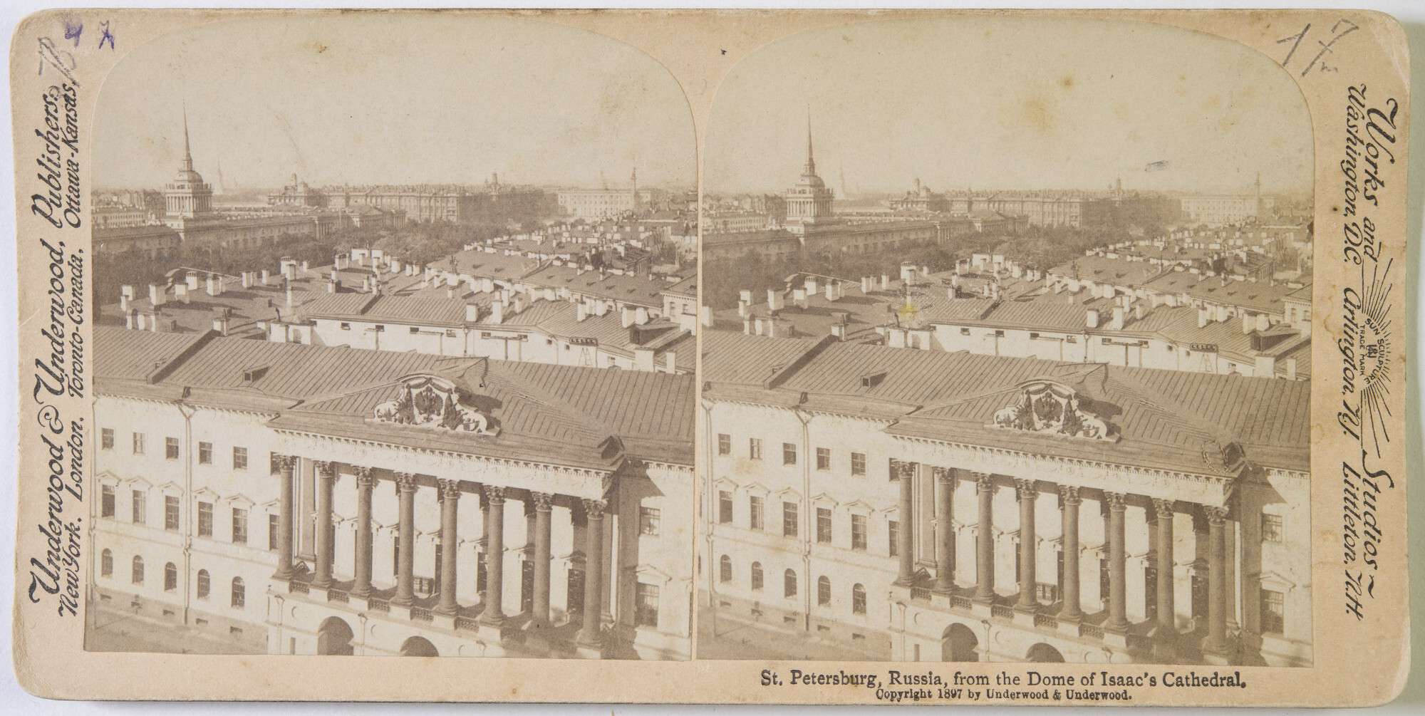 Панорама Санкт-Петербурга с Исаакиевского собора, 1880–90‑е. 
 

Фирма «Underwood & Underwood» 
 