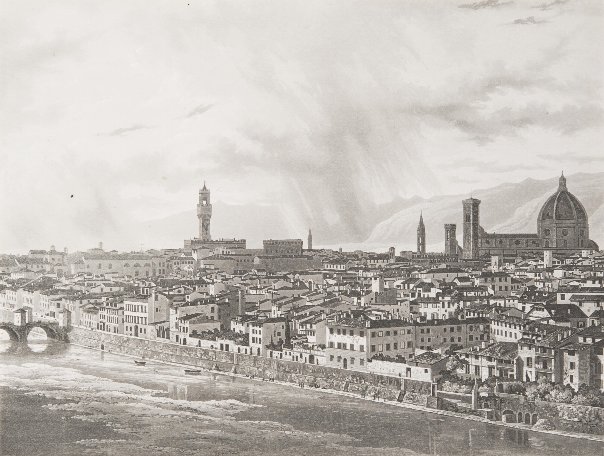 Неизвестный автор. 
 

Панорама Флоренции от порто Сан-Никколо, 1840–1845 

Гравюра Иоганна Якоба Фалькайзена с дагеротипа 